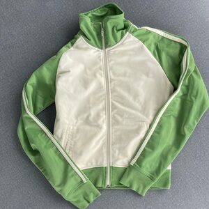 Vintage/Retro Track Jacket | Small | Lime Green & Cream